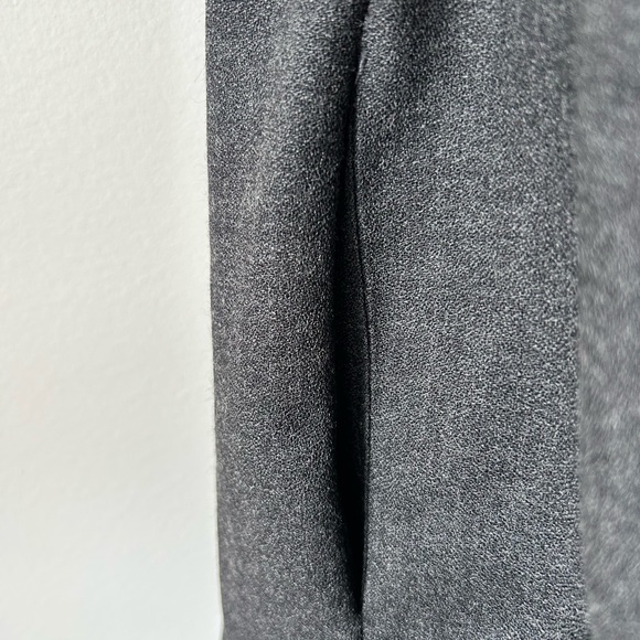 Vintage 100% Wool Oversized Tunic Dress Pockets Button Collar Dark Grey Size 10 - Picture 6 of 8